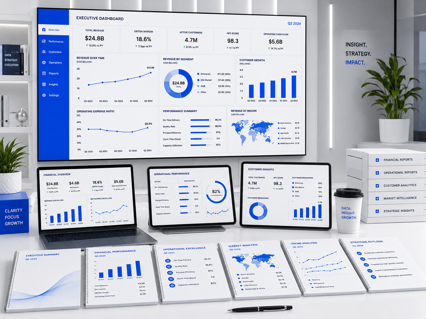 After data analysis showing clear structured insights and visualizations