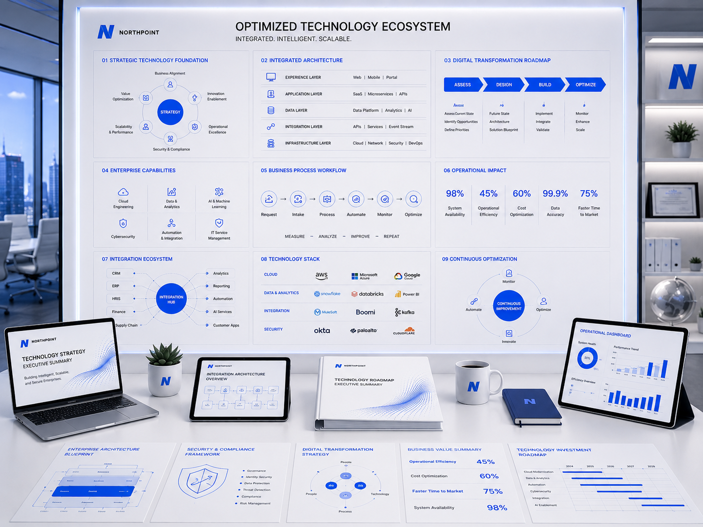 After tech consulting showing clear technology strategy and integrated systems