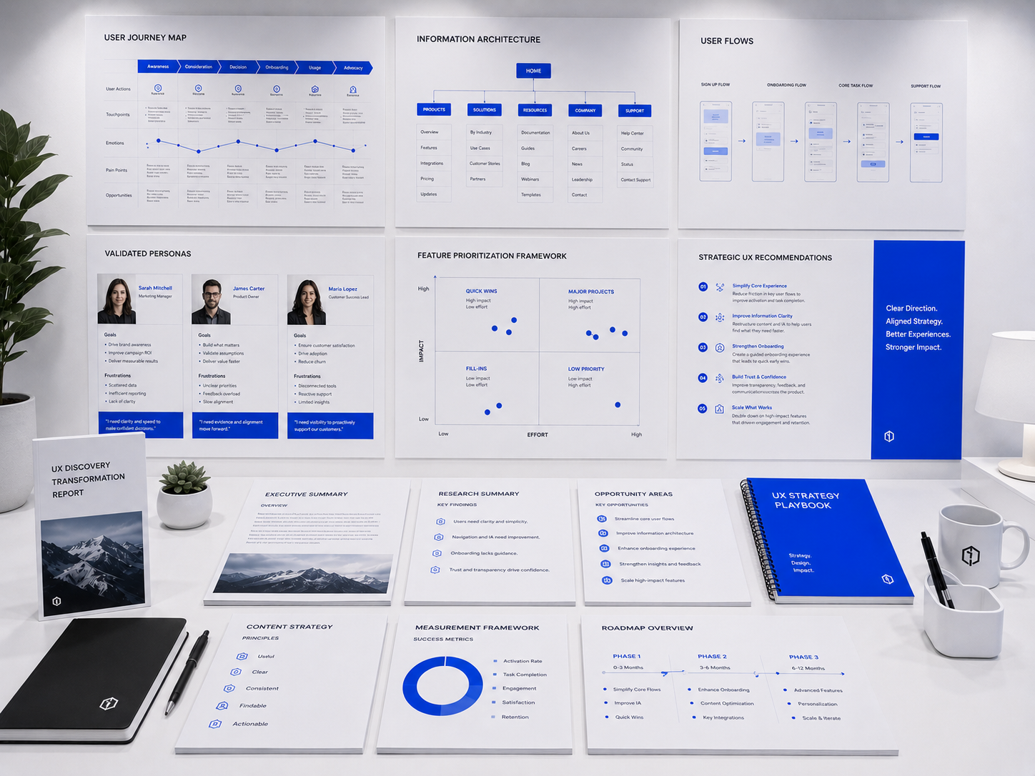 After UX discovery showing validated product direction with user evidence